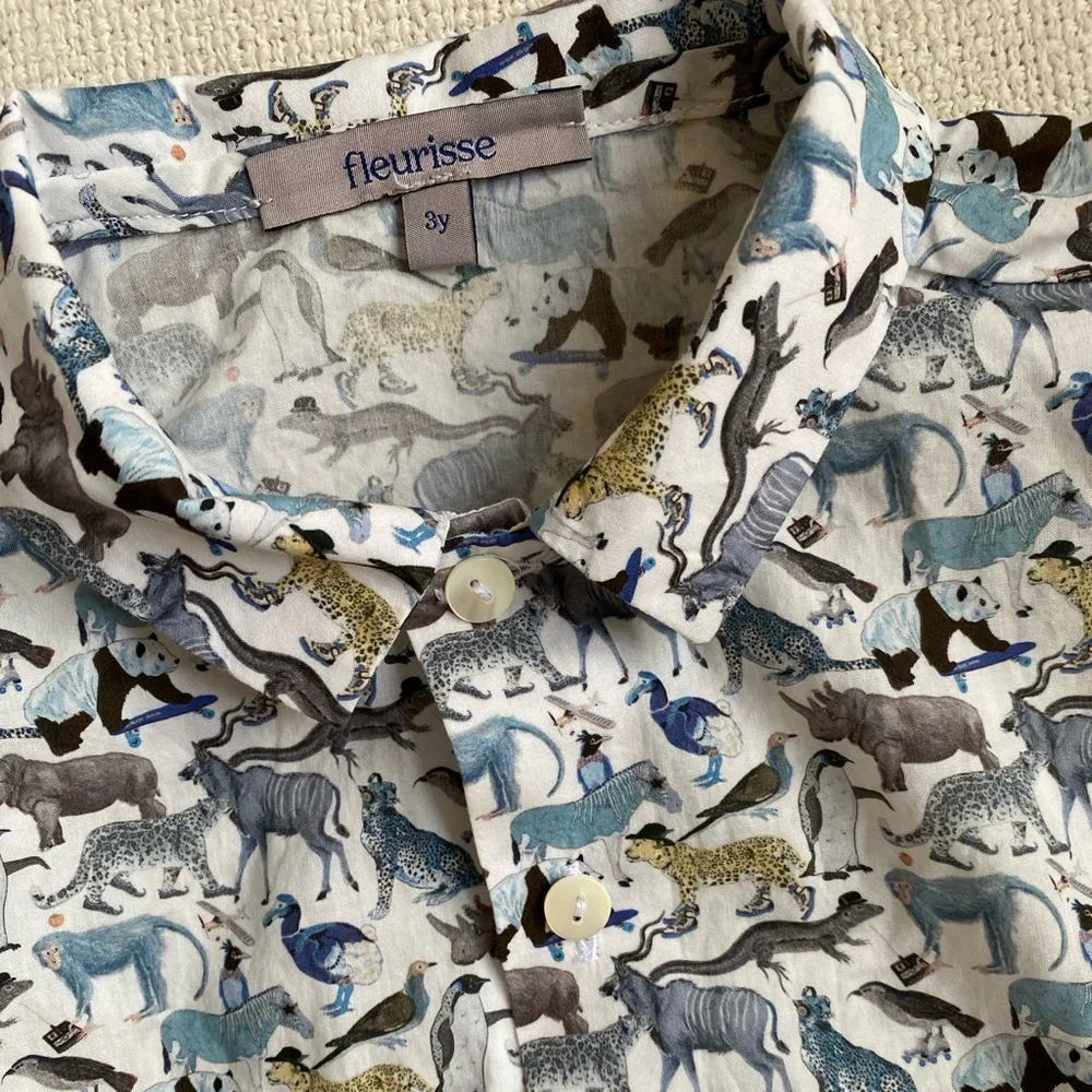 Animal Liberty print onesie shirt, sz 3y - Picture 2 of 5